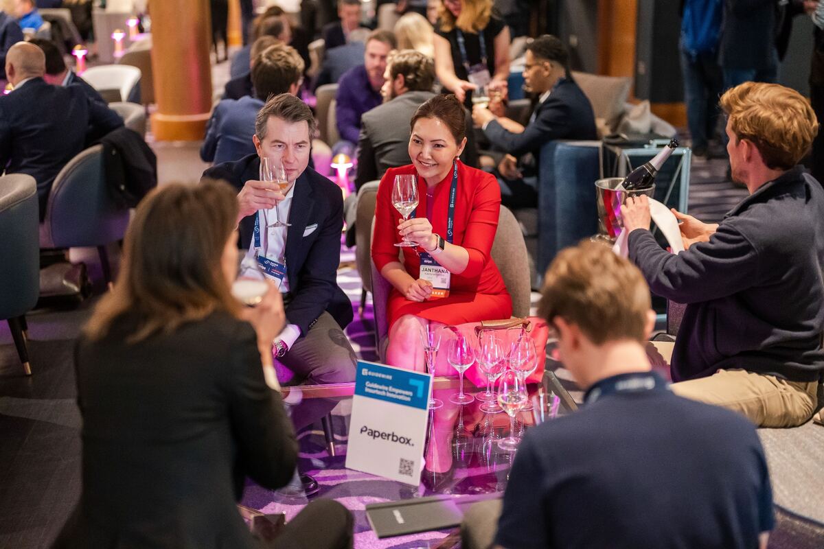 Networking at an industry event in London — connecting with operators, founders and carriers across the Lloyd's market.